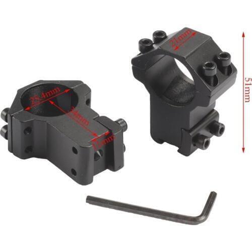 2pcs/pair high profile Scope Ring for rifle scope 25.4mm 1'' 11mm Weaver dovetail rail mounts hunting mount Hunting Gun Caza