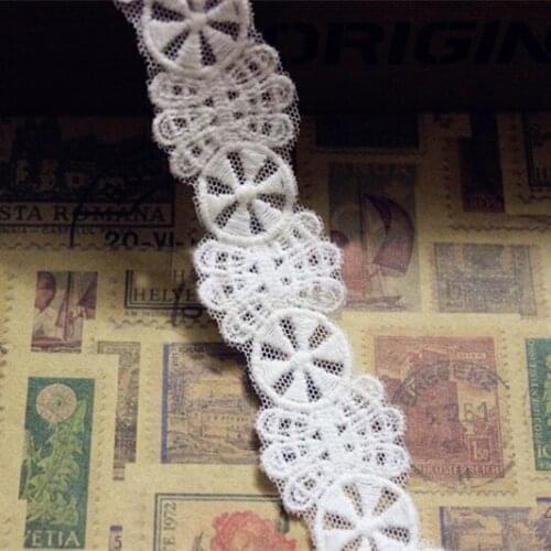 20 yards width 2.5cm 0.98" white mesh embroidery lace trim ribbon trimmings 49300 L4K685