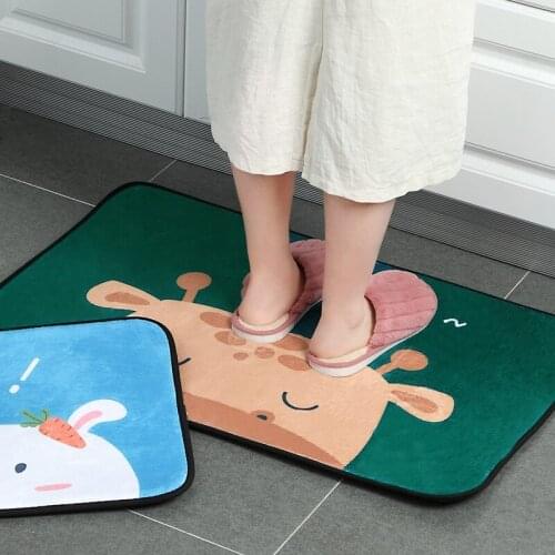 2021 Cartoons Bathroom Mat Bath Carpets Flannel Water Absorption Bathtub Washbasin Floor Mat Non-slip Toilet Rug Plush Foot Mat