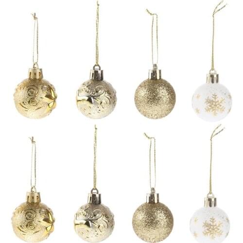 30Pcs Glitter Christmas Tree Ball Xmas Decorations Hanging Tree Pendants Christmas Tree Ornaments Balls New Year 2022 Navidad