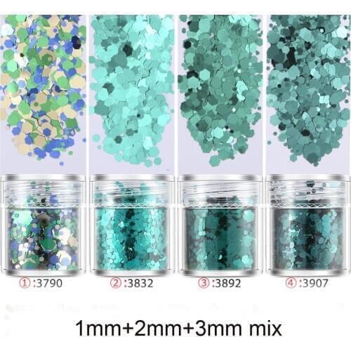 4 pots Sea green Mix UV Epoxy Resin Mold Filling Sequins Nail art DIY Making Epoxy Resin Jewelry Supplies for jewelry Finding