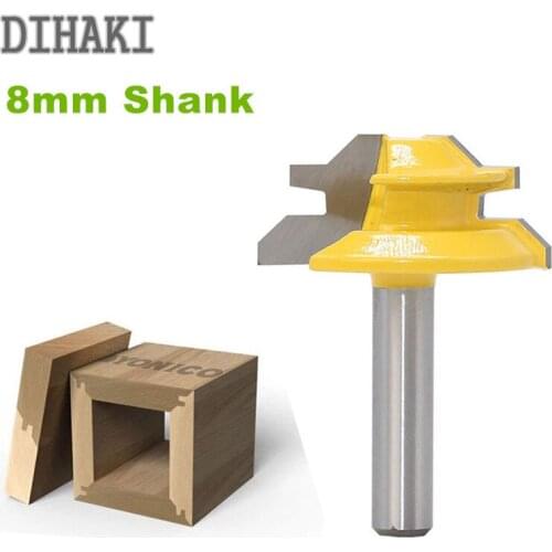 8mm Shank 45 Degree Lock Miter Router Bit Milling Joint Woodworking Cutter For Wood Woodworking Tools