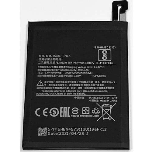 3.85V 4000mAh BN45 For Xiaomi Redmi Note 5 MEG7S M1803E7SG MEC7S M1803E7SC MEE7S M1803E7SE MEG7 MZB5916IN Battery