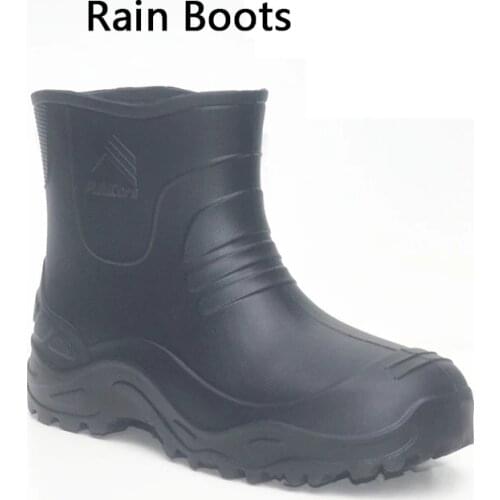 Aleafalling EVA Kitchen Thicken Winter Rain Boots Men Platform PU Waterproof Motorcycle All-season Cookers Mature Shoes