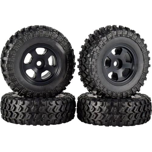 AUSTARHOBBY 4PCS 49*18mm Micro Wheel Metal Beadlock Rims Rubber Tires for 1/24 RC Crawler Car Axial SCX24 90081 RGT Upgrade Part