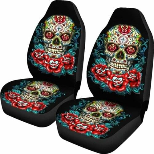 AUTO KEGAN Skull Tentacles of Octopus Car Seat Covers Front Seats Only for Women Men Seat Covers W/Organizer Pocket for Cars SUV