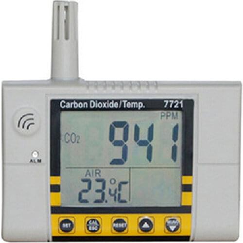 AZ7721 CO2 meter, carbon dioxide detector, CO2 value and temperature, air quality (IAQ) index, CO2 monitor, 0~9999 ppm