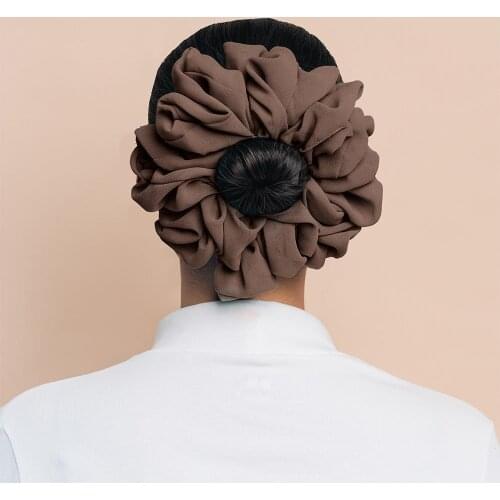 Big Hair Scrunchies for Women Muslim Female Hair Ties Elastic Hair Rubber Bands Satin Hair scrunchy for Girls Islamic Headwear
