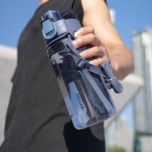 1050ml/2000ml/4000ml Water Bottle Fast Flow Leak Proof Measuring Scale Print Reusable BPA Free Outdoor Water Bottle with Straw