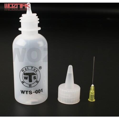 50ml Needle Tip Soldering Cleaning Clear Liquid Flux Alcohol Oil Dispenser Plastic Hand Bottle Cleaner DIY Repair
