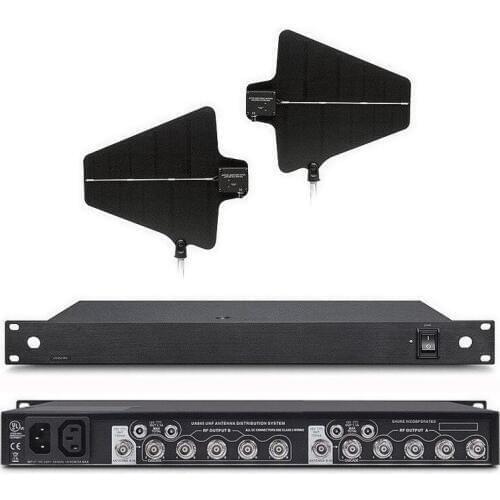 Dual Wireless Microphone UHF Antenna Amplifier Distributor System 470-952MHz Directional Antenna Frequency for Stage School