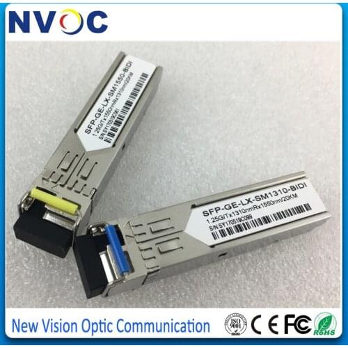 1.25Gbps SFP Bi-Directional Transceiver,20km,1310/1550,LC SFP Module,1.2G SFP,1000BASE-FX,LC,Bidi LC SFP Transciever
