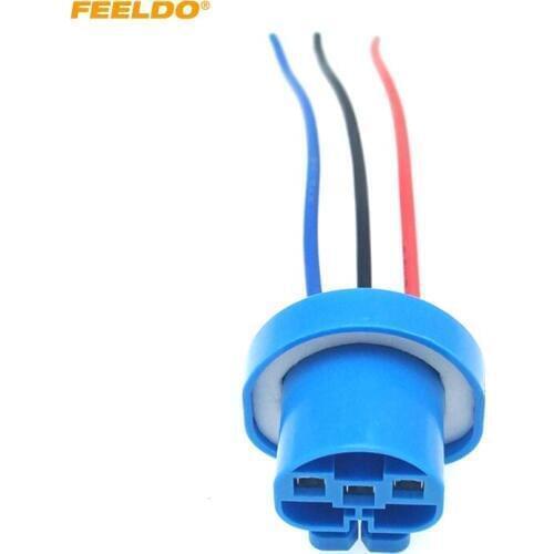 FEELDO 1PC Auot HID LED Headlight 9004/9007 Female Adapter Car Light Wire Connector Plug Socket Holder Cable #HQ1435