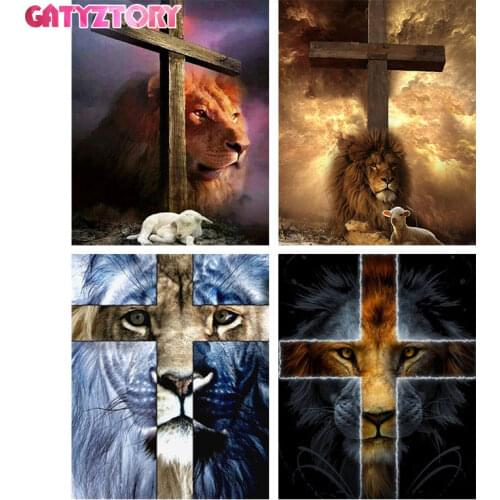 GATYZTORY DIY Painting By Numbers For Adult child Animals Paint By Numbers Set Gift Frameless Coloring By Numbers On Canvas