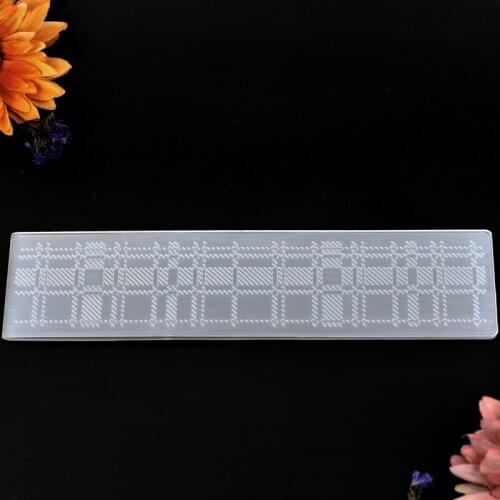 Geometric Patterns B Plastic Embossing Folder For Scrapbook DIY Album Card Tool Plastic Template 21.8x5cm KW7102302