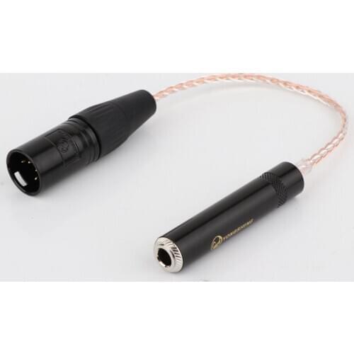 Hifi 8 cores Single Crystal Copper 4-Pin XLR Male Balanced to 6.35mm 1/4 Female Audio Adapter Cable