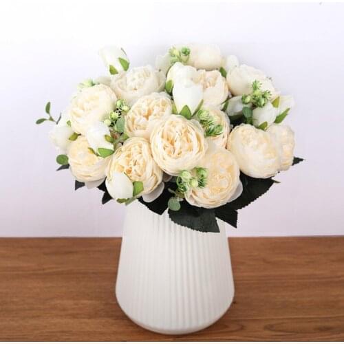 Artificial Flowers 5 Philippos Rose Fske Flowers Korean Small Bouquet Home Wedding Photography Props Decorative wholesale