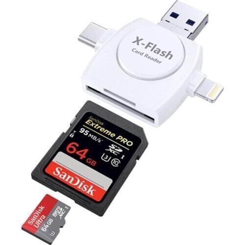 Kismo Micro SD TF Card Reader USB 2.0 USB Lightning Memory Card reader for iPhone 8 X 7 6 Plus iPod iPad OTG Card Reader
