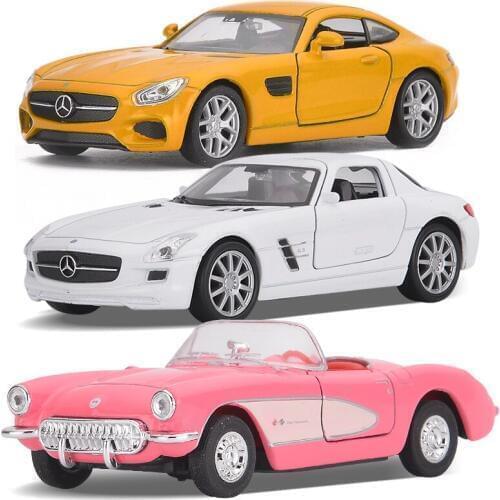 Collectible Alloy mkd3 Scale Car Models Die-cast coche carro Toys for Children mkd3 1:36 auto Pull back Vehicle Benz SLS AMG