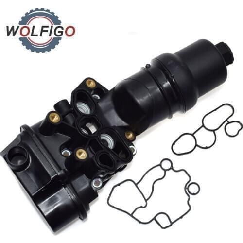 WOLFIGO 1 Set Engine Oil Filter Housing Assembly with Gasket Fit for VW GTI Eos Audi A3 A4 TT Quattro 06F115397H