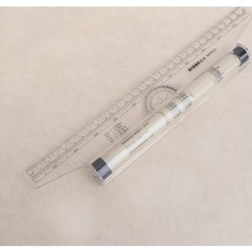 Rolling Parallel Ruler Foot Inch Metric Angle Rule Balancing Scale Multi-Purpose
