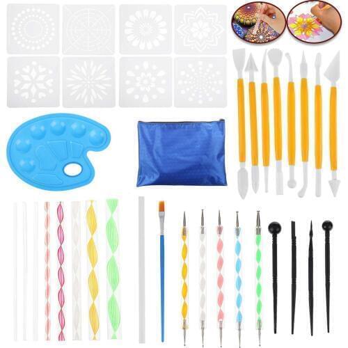 37pcs Hand-made Mandala Dotting Tools Set For Painting Rocks Stone Painting Pen Polka Dot Tool Painting Rocks Dot Kit