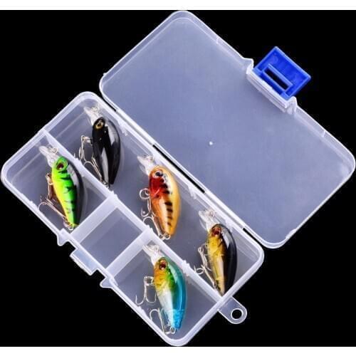 Aorace 5pcs 3.5g 4.5cm Minnow Fishing Lure Kit Wobbler Bait Set Crankbait Fishing Lures Treble Hooks Fishing Tackle With Box