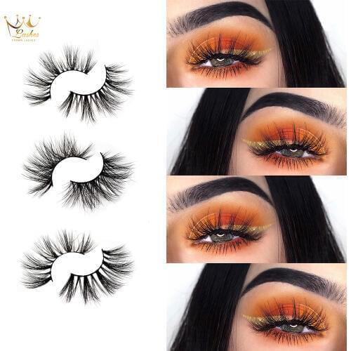 Crown Lashes 25mm false eyelashes wholesale thick strip 25mm 3d mink lashes custom packaging label makeup dramatic long