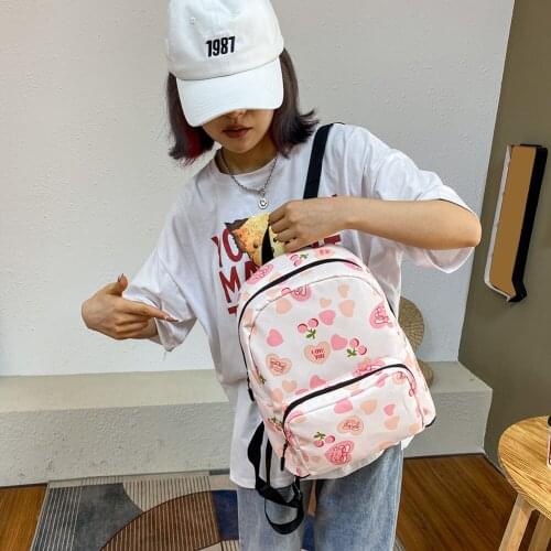 New Fashion Women Canvas Printing Large Capacity Backpacks Waterproof School Bags for Teenagers Girls Cute Big Laptop Backpack