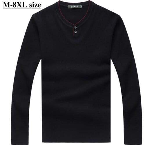 Plus Size 6XL 7XL 8XL Mens Knitted V-Neck Sweater 2020 Autumn Winter Fashion Casual 4 Color Boutique Warm Pullover Sweater Male