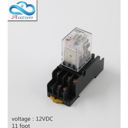 10 pieces hh53P small dc 12 v relay with intermediate relay lamp base current is 5 a silver contact eleven feet