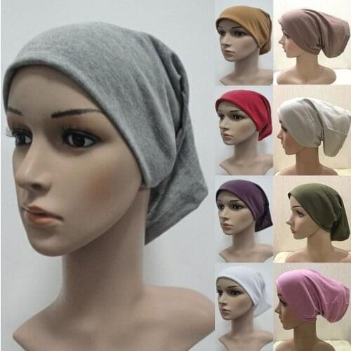 Modal Cotton Under Cap Bonnet Soft Plain Stretchy Full Cover Underscarf Back Open Inner Hijab Muslim Women Turban Islam Headband