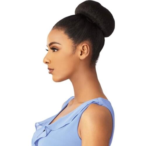 Synthetic Hair Clip Chignon Bun Extension for Women Updo Donut Hairpiece Bow Instant Scrunchie Fake Hair