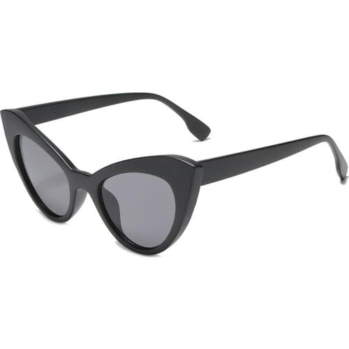 Cat Eye Women Sunglasses Fashion Luxury Brand Designer Lady PC Female Mirror Points Sun Glasses For Women Oculos De Sol Black