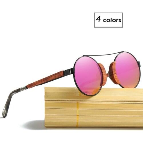 2021 New Design Wood Metal Round Sunglasses Polarized Lens For Men and Women Free Shipping