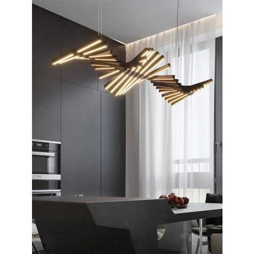 Modern LED Chandelier Lighting Nordic Loft Black/White Hanging Lights Living Room Home Deco Pendant Lamp Restaurant Bar Fixtures