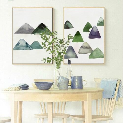 Modern Abstract Color Geometric Mountain Posters Prints Nordic Living Room Wall Art Pictures Home Decor Canvas Painting No Frame