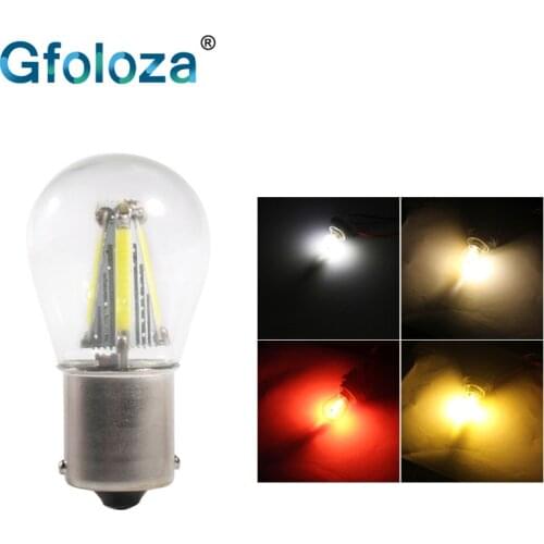 Gfoloza Super bright P21W led Car Reverse Lights BA15S 1156 LED Filament Chip Bulb Auto Turning Brake Back-up lamp DRL White 12V