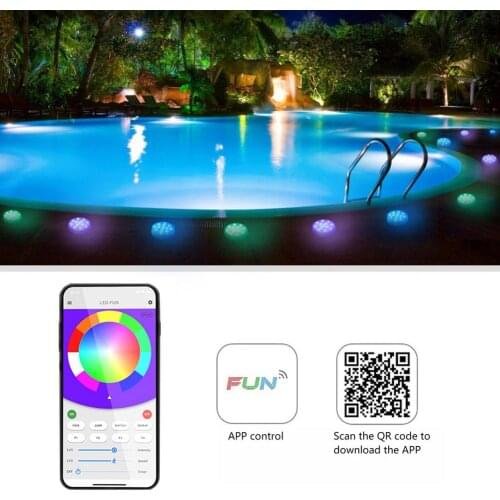 13LED Pool Lights Waterproof Bluetooth Controlled Diving Lights USB Charging For Swimming Pools Fish Tanks Aquariums Fountains