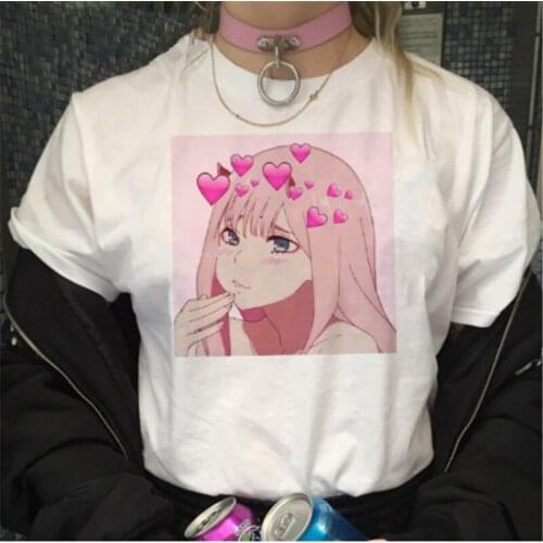 Ladies Harajuku retro top level to summer Japanese cartoon printing casual T-shirt loose round neck ulzzang fashion T-shirt