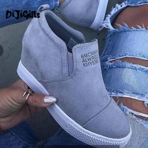 Women ankle boots wedge shoes woman high heels pumps height incleasing booties sapato feminino zapatos de mujer casual dropship