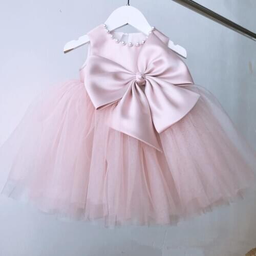 1 Year Baby Girl Birthday Dress Infant Pink Lace Baptism Princess Dress Toddler Girl Wedding Clothes Newborn Christening Gown