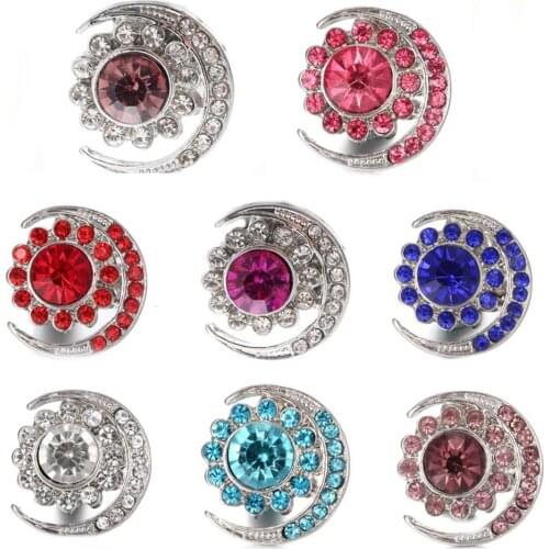 10pcs/lot High Quality 18mm Snap Button Jewelry Colorful Moon Snap Buttons Fit Snap Bracelet for Women Snaps Jewelry
