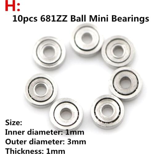 10pcs Mini 625ZZ 693ZZ MR105-2RS MR63ZZ 608RS MR83 MR105ZZ 681ZZ Miniature Ball Bearings Metal Micro Bearing
