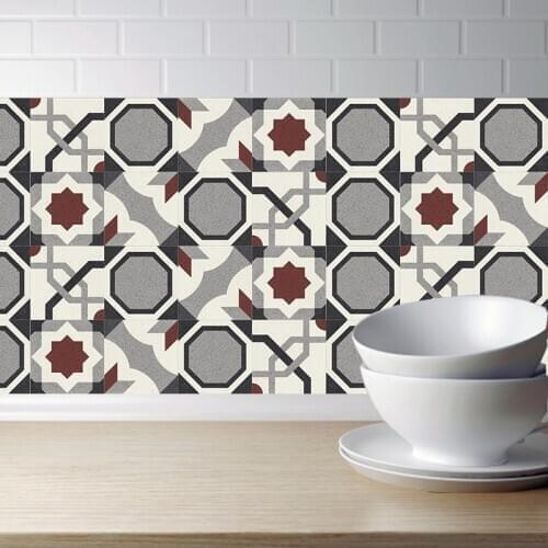 100x20cm Geometric Style Mosaic Retro Tile Sticker Home Decor PVC Adhesive Wallpaper Bathroom Decor Art Mural Poster