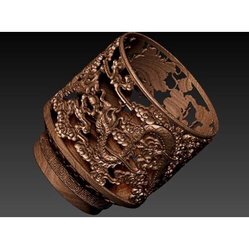 3d model relief for cnc or 3D printers in STL file Exquisite dragon shaped design pen holder