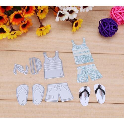 6PCS Summer Mens Leisure Set Metal Cut Dies For Photo Album Paper Cards Decorative Crafts Embossing Die Cuts DIY Scrapbooking