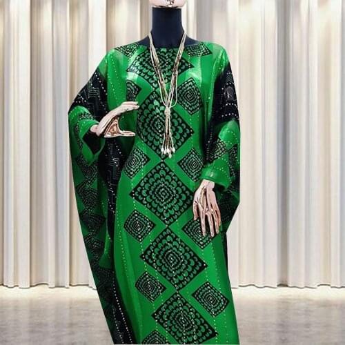Abaya Dubai Geometric Pattern Printing Muslim Dress Lady Party European Clothes American Clothing African Design Loose Robe