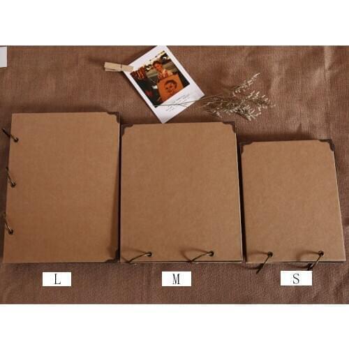 1PC Blank DIY Custom Kraft Paper Black Cardboard flyer Handmade Album Gift Retro Baby Couple Wedding Anniversary Album