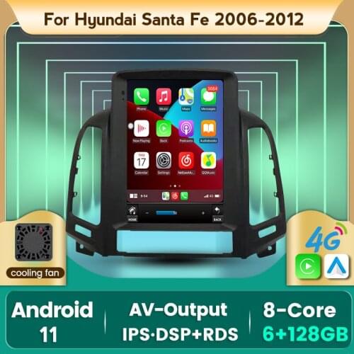Tesla Style Android 11 Car Radio for HYUNDAI SANTA FE 2006-2012 Car Dvd Multimedia Player Auto GPS Navigation Video Stereo DSP